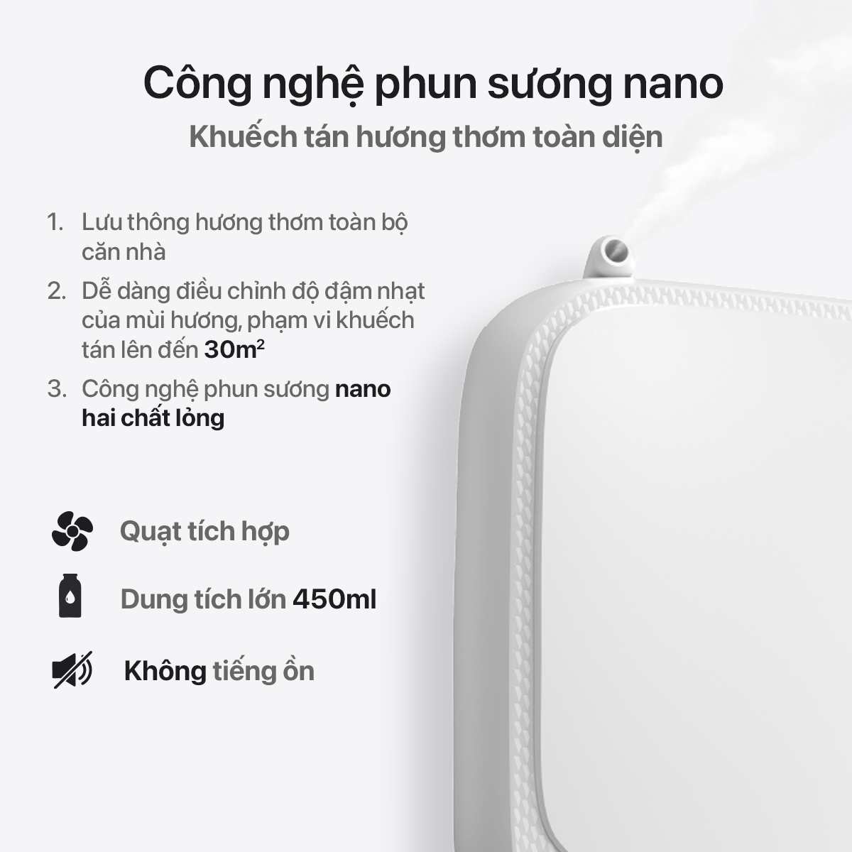 Công nghệ phun sương nano AP10 khuếch tán hương thơm tự nhiên