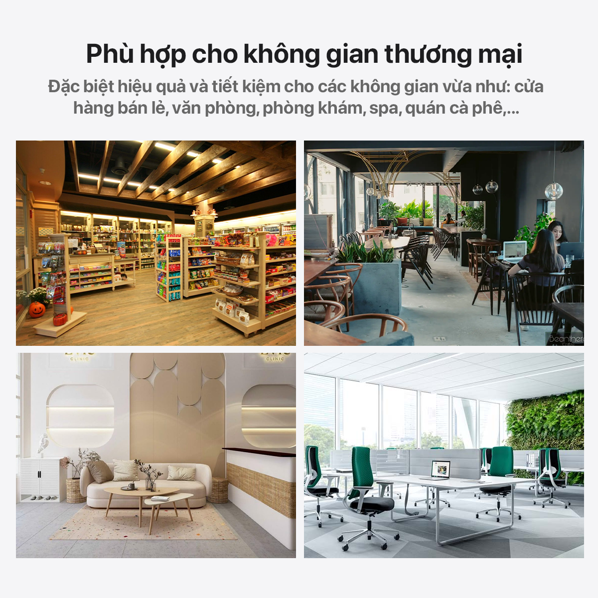 Không gian thương mại thích hợp để lắp đặt máy AP30