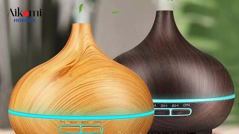 Máy Khuếch Tán Tinh Dầu Vân Gỗ Hình Giọt Nước Tăng Tính Thẩm Mỹ