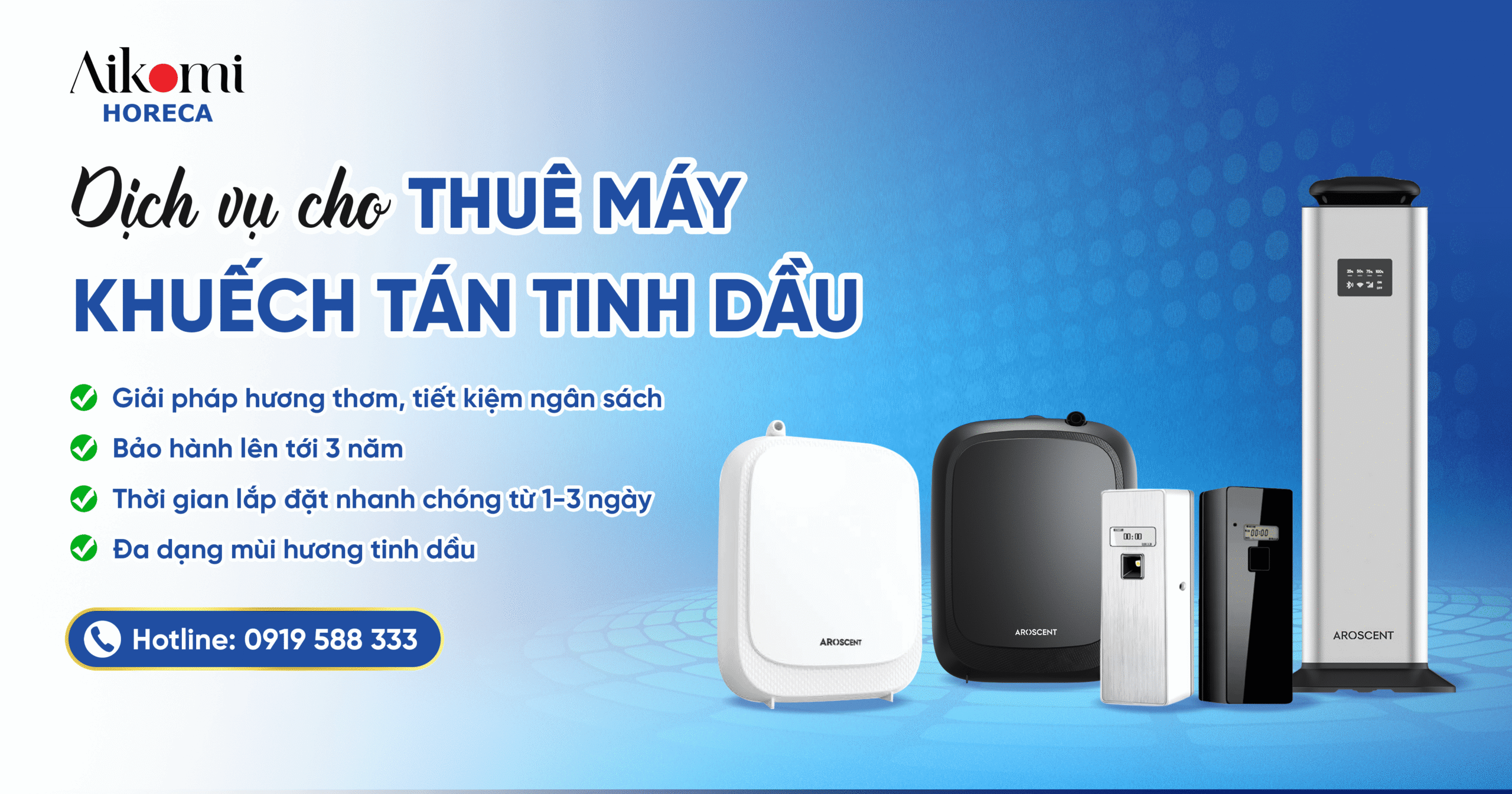 Aikomi Horeca Địa Chỉ Cho Thuê Máy Xông Tinh Dầu Uy Tín