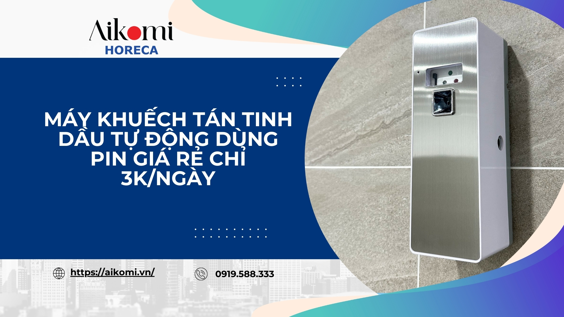 Máy Khuếch Tán Tinh Dầu Tự Động Dùng Pin Giá Rẻ Chỉ 3k/Ngày